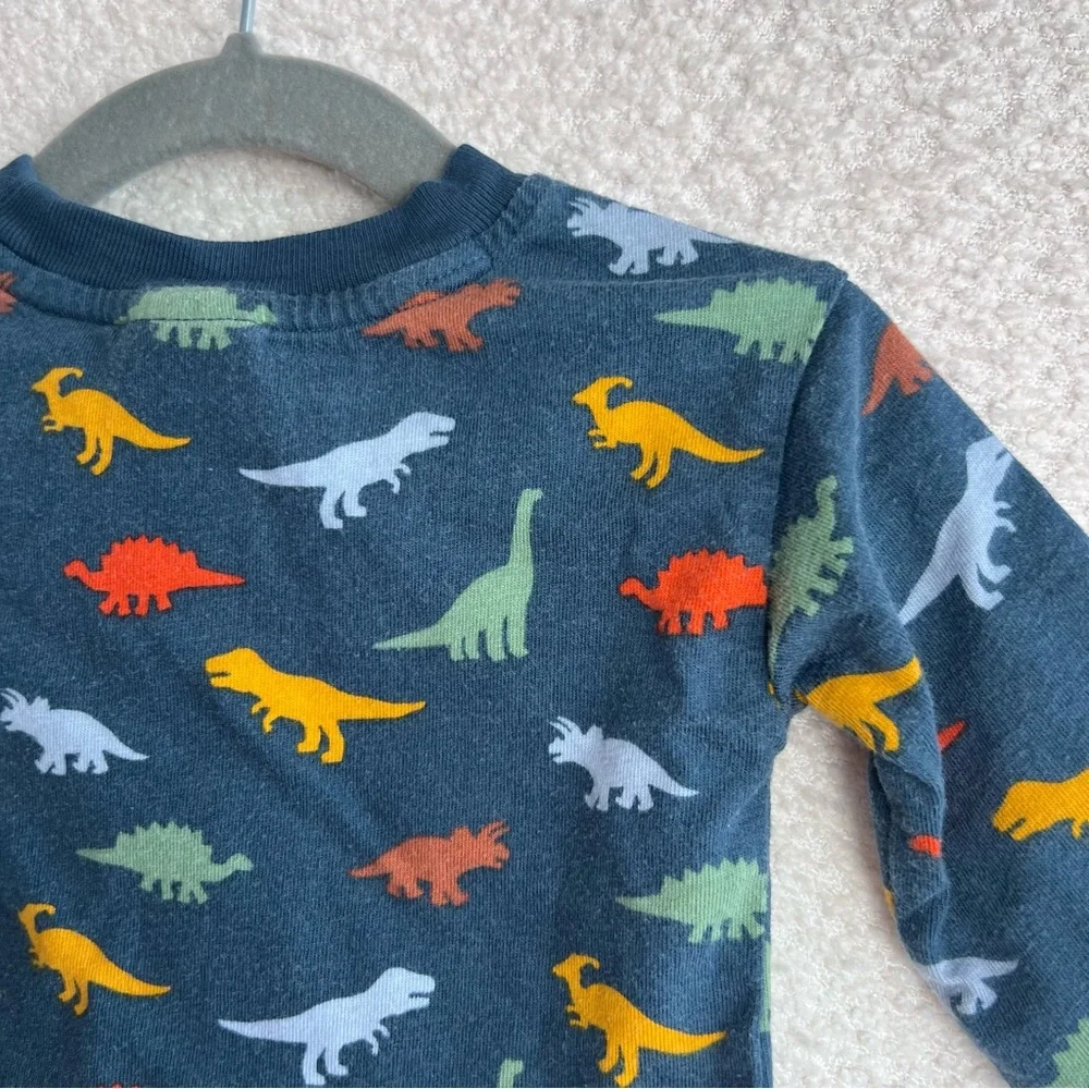 Hanna Andersson Infant Blue Dinosaurs Cotton Long Sleeve Shirt Size 0-3 Months - Picture 5 of 7